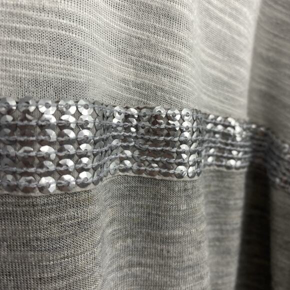 Coldwater Creek Sequin Striped Cap Sleeve Top Women size 1X Blue Gray Roundneck - Picture 4 of 9